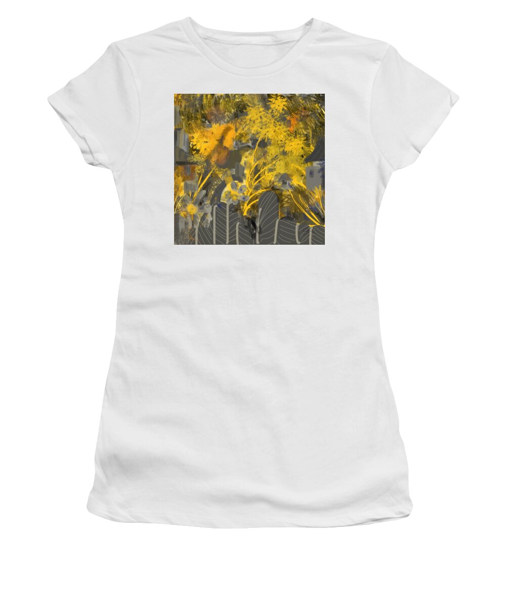 Abstract Women's T-Shirt featuring the digital art Beyond the Gate by Sherry Killam