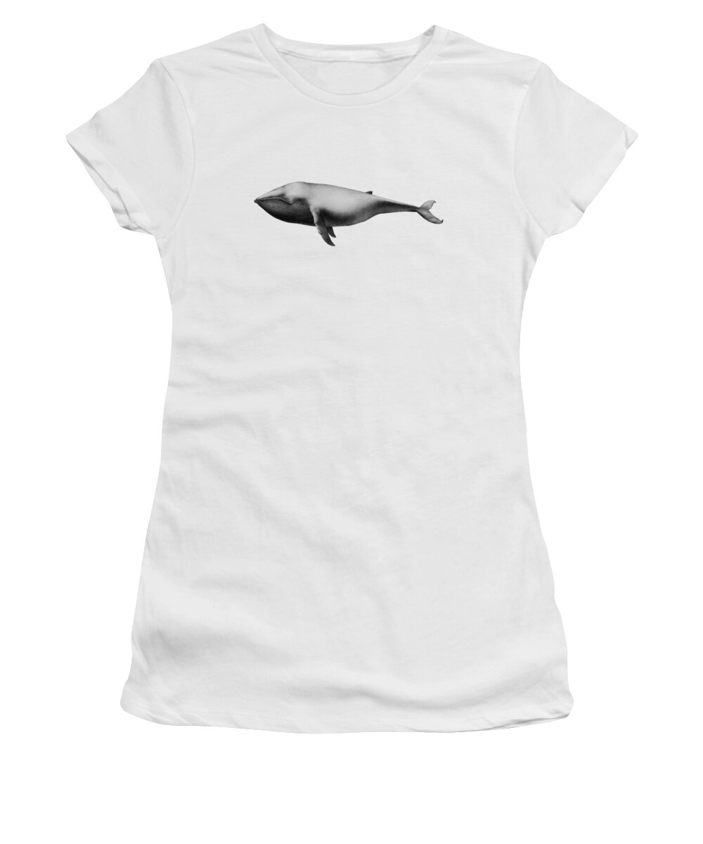 Whale Women's T-Shirt featuring the digital art Big Gray Whale by Madame Memento