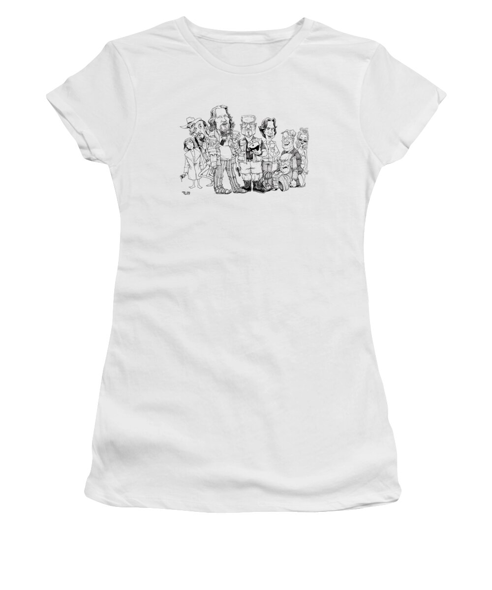 Cartoon Women's T-Shirt featuring the drawing Big Lebowski by Mike Scott