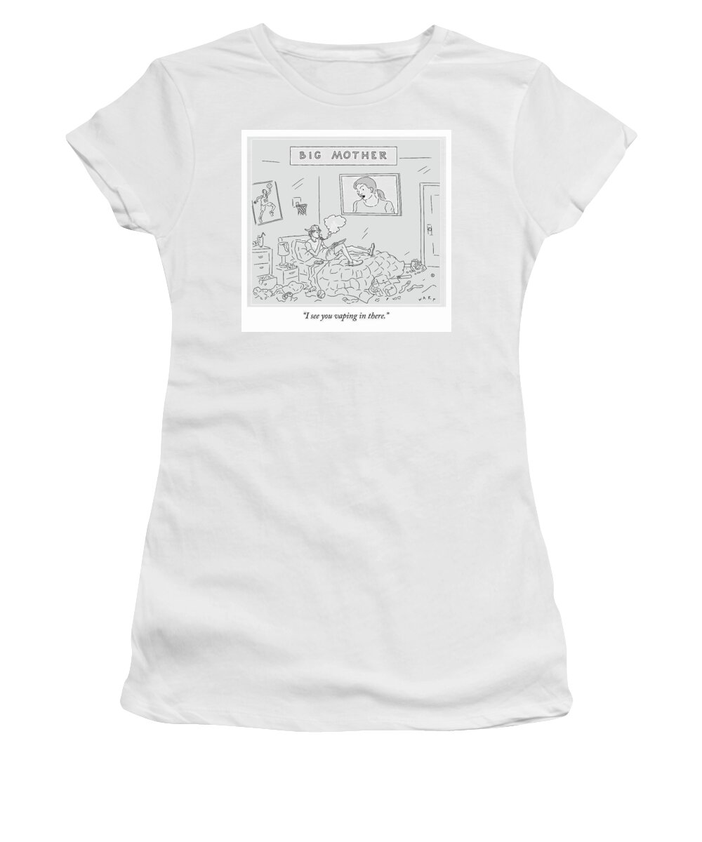  Big Brother Women's T-Shirt featuring the drawing Big Mother by Kim Warp