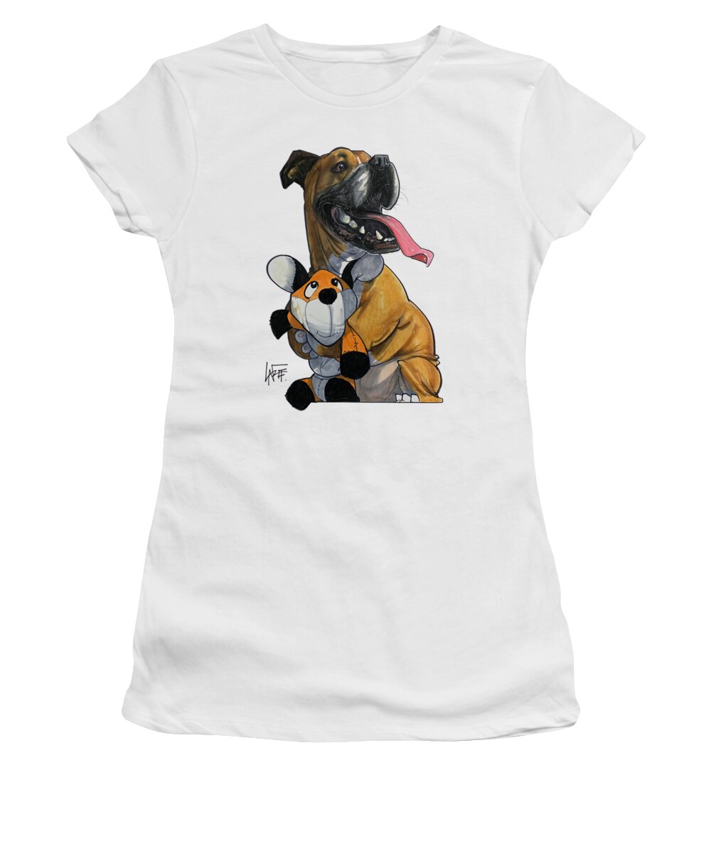 Black Women's T-Shirt featuring the drawing Black 5285 by Canine Caricatures By John LaFree