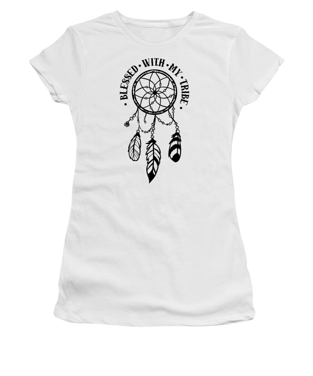 Blessed With My Tribe Quote Wild And Boho Gift Idea Slogan Women's