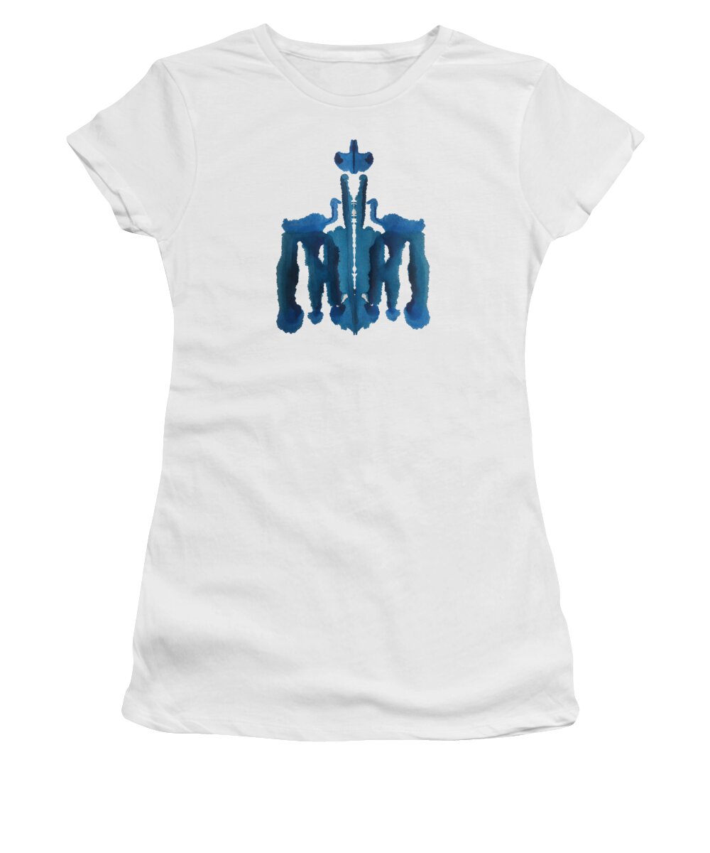 Abstract Women's T-Shirt featuring the painting Blue Bird Cage by Stephenie Zagorski