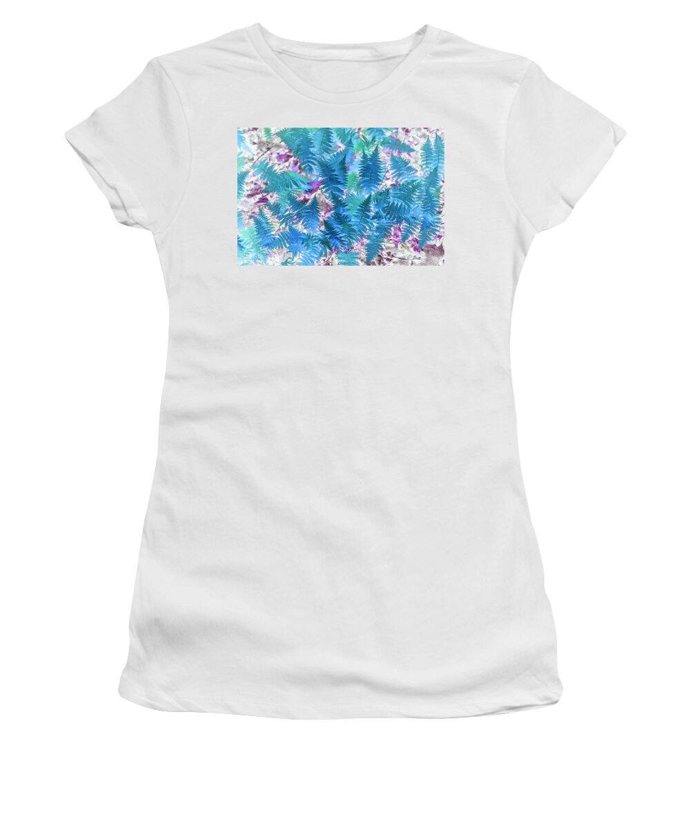 Plants Women's T-Shirt featuring the photograph Blue Ferns by Missy Joy