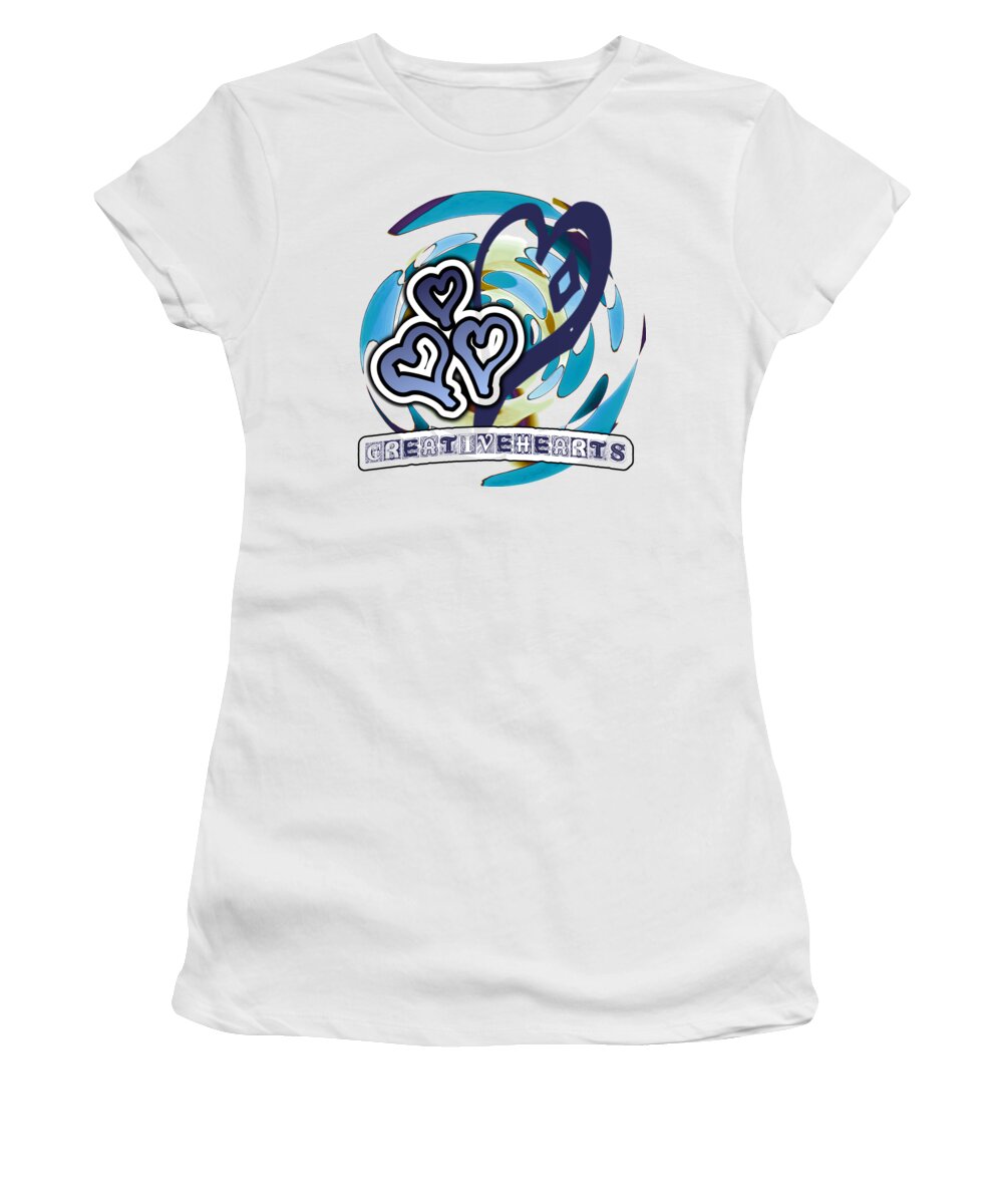 Blue Women's T-Shirt featuring the digital art Blue Heart Graphic Sticker by Delynn Addams