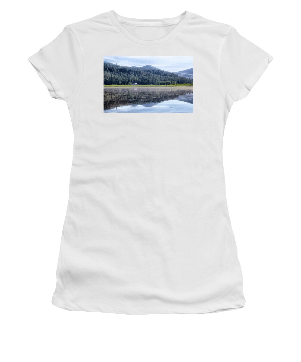 Blue Women's T-Shirt featuring the photograph Blue Lake Idaho by Debra Baldwin