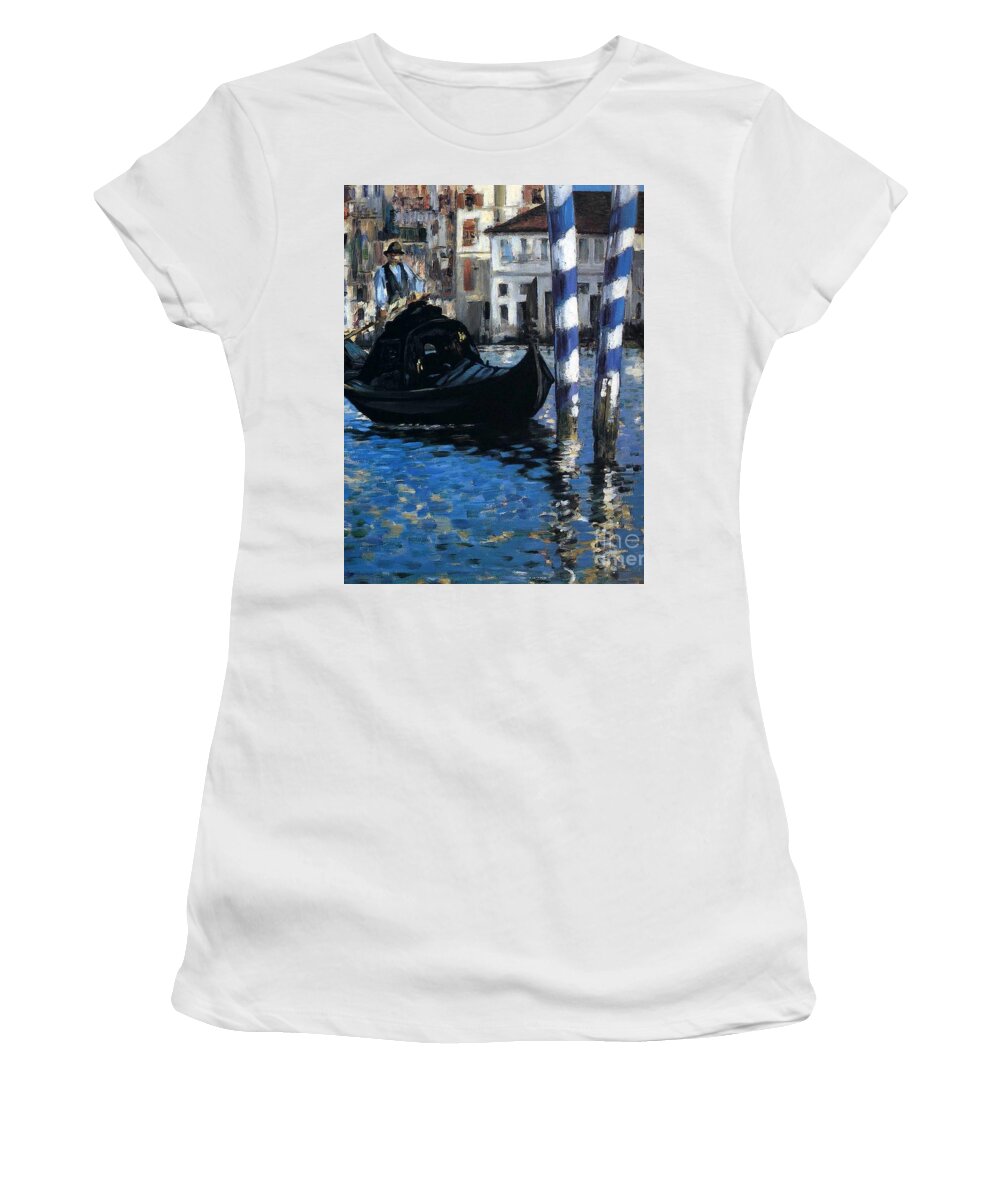 Blue Venice Women's T-Shirt featuring the painting Blue Venice by Edouard Manet