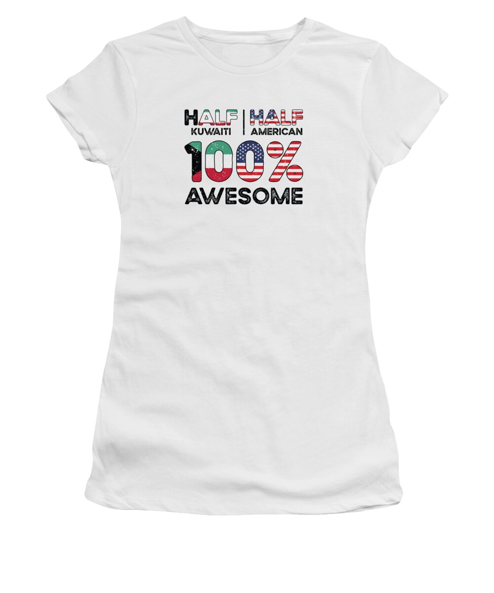 Kuwait Women's T-Shirt featuring the digital art Born Kuwaiti Kuwait American USA Citizenship by Toms Tee Store