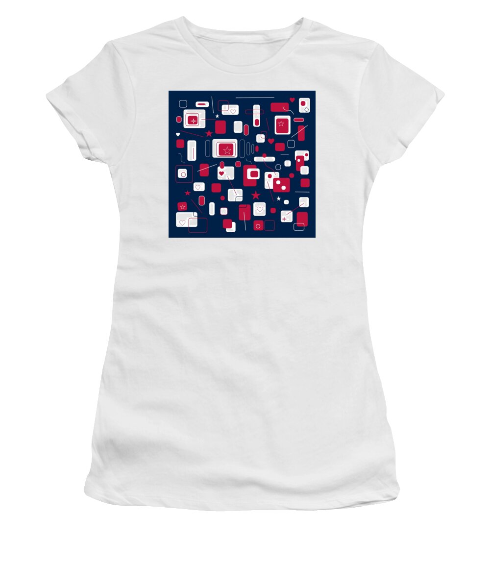 Red Women's T-Shirt featuring the digital art Bounce Around by Designs By L