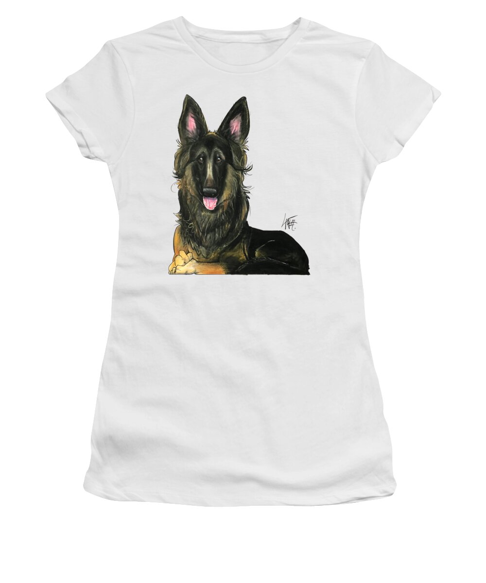 Dog Women's T-Shirt featuring the drawing Bristow 3764 by Canine Caricatures By John LaFree