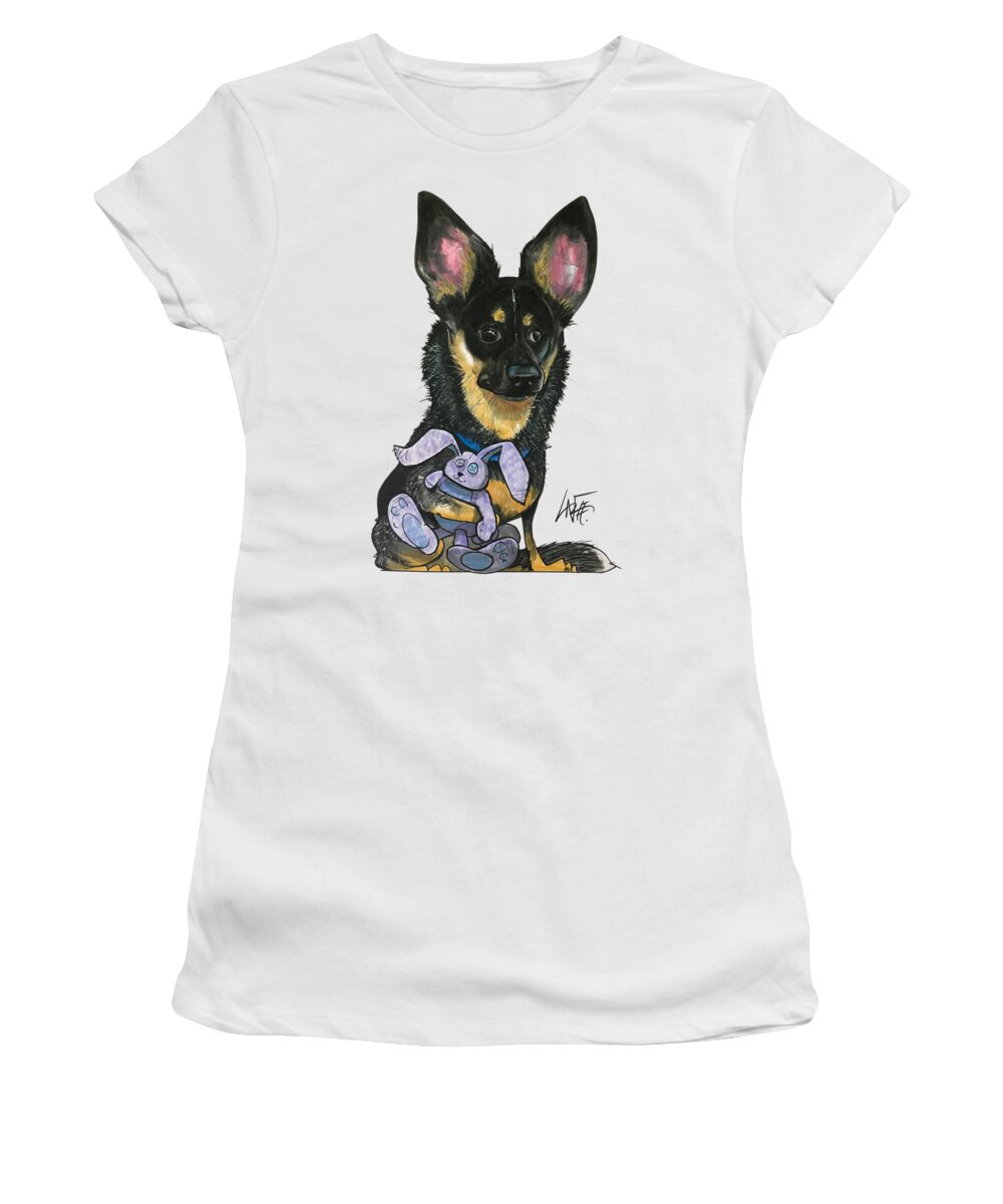Dog Women's T-Shirt featuring the drawing Bullet Burns 3789 by Canine Caricatures By John LaFree