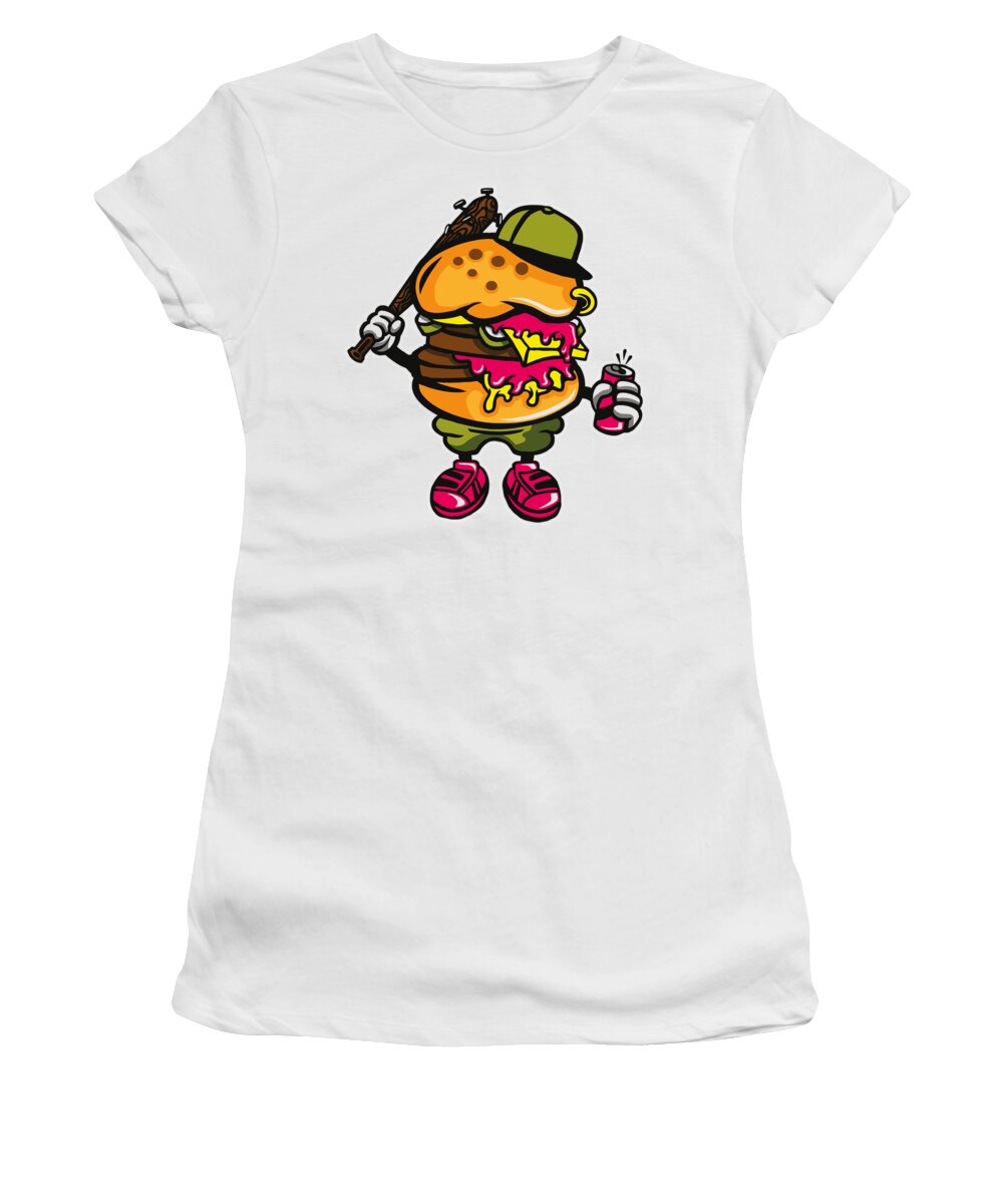 Burger Women's T-Shirt featuring the digital art Burger Vandal by Long Shot