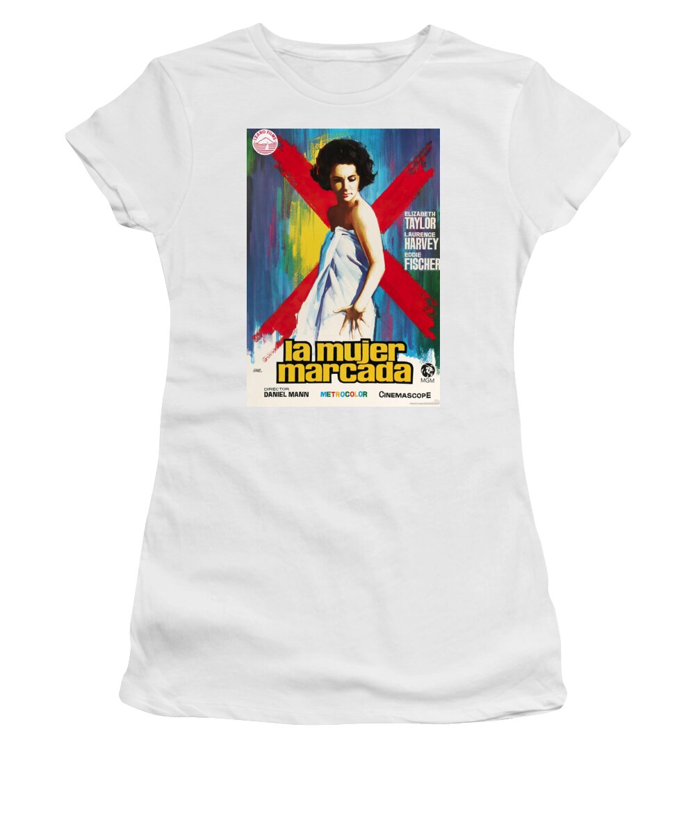 Jano Women's T-Shirt featuring the mixed media ''Butterfield 8'', 1960 - art by Jano by Movie World Posters