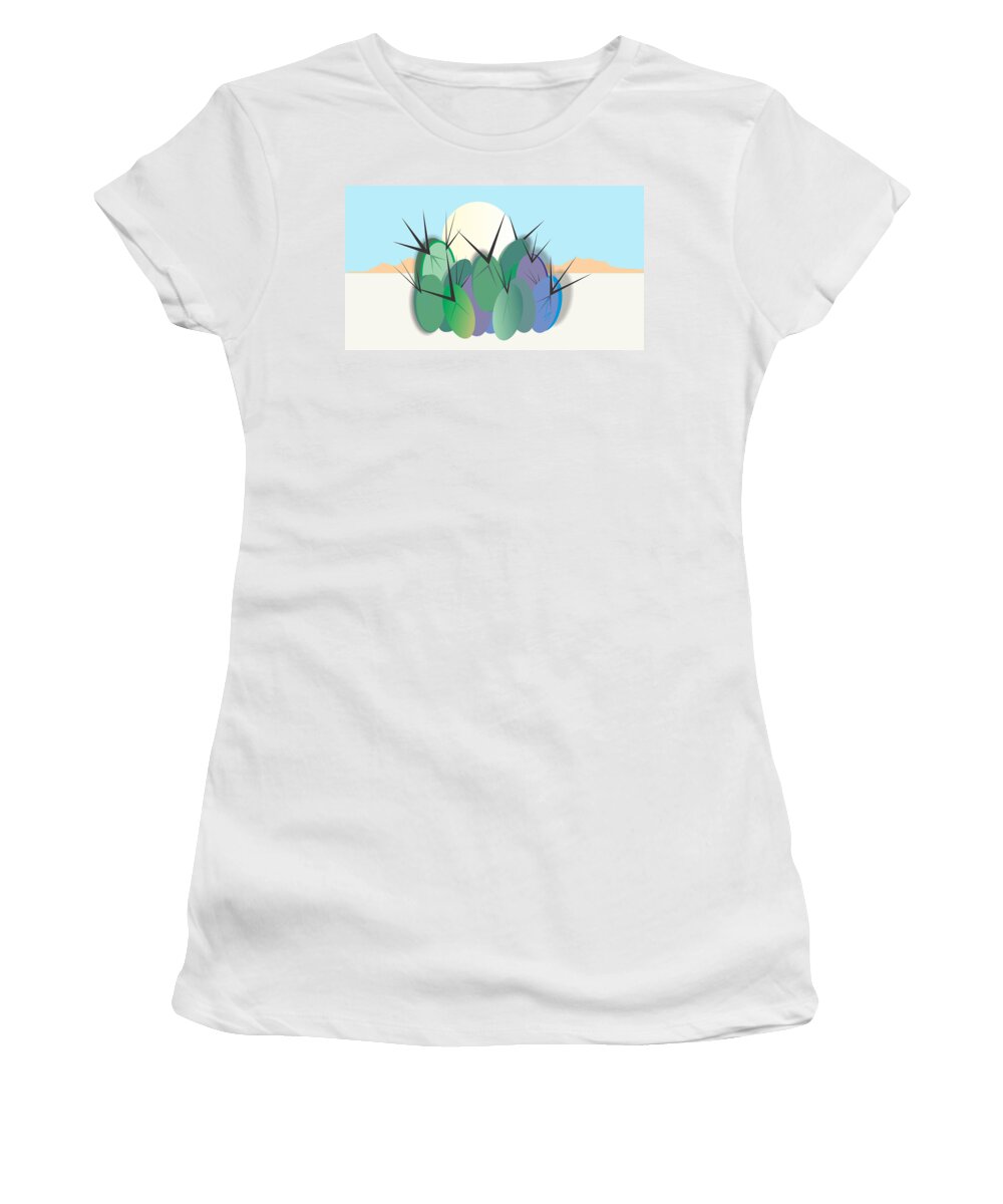 Southwest Women's T-Shirt featuring the digital art Cacti Gathering Two by Ted Clifton