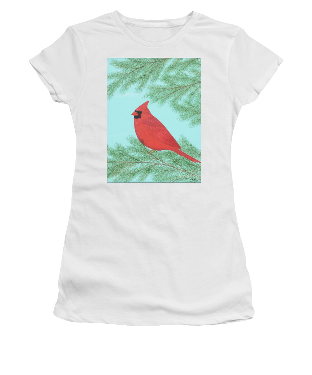 Wildlife Women's T-Shirt featuring the painting Cardinal 1 by Doug Miller