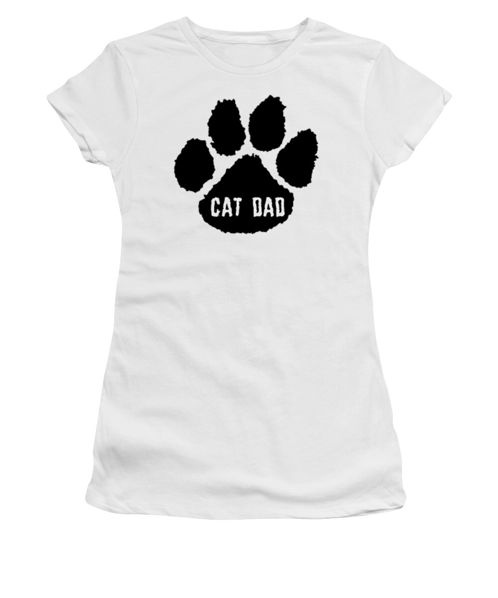 Cat Dad Women's T-Shirt featuring the digital art Cat Dad by Denise Morgan