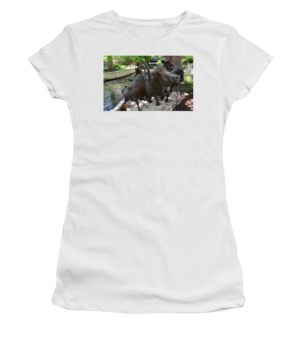 San Antonio Women's T-Shirt featuring the photograph Cattle Drive by Segura Shaw Photography