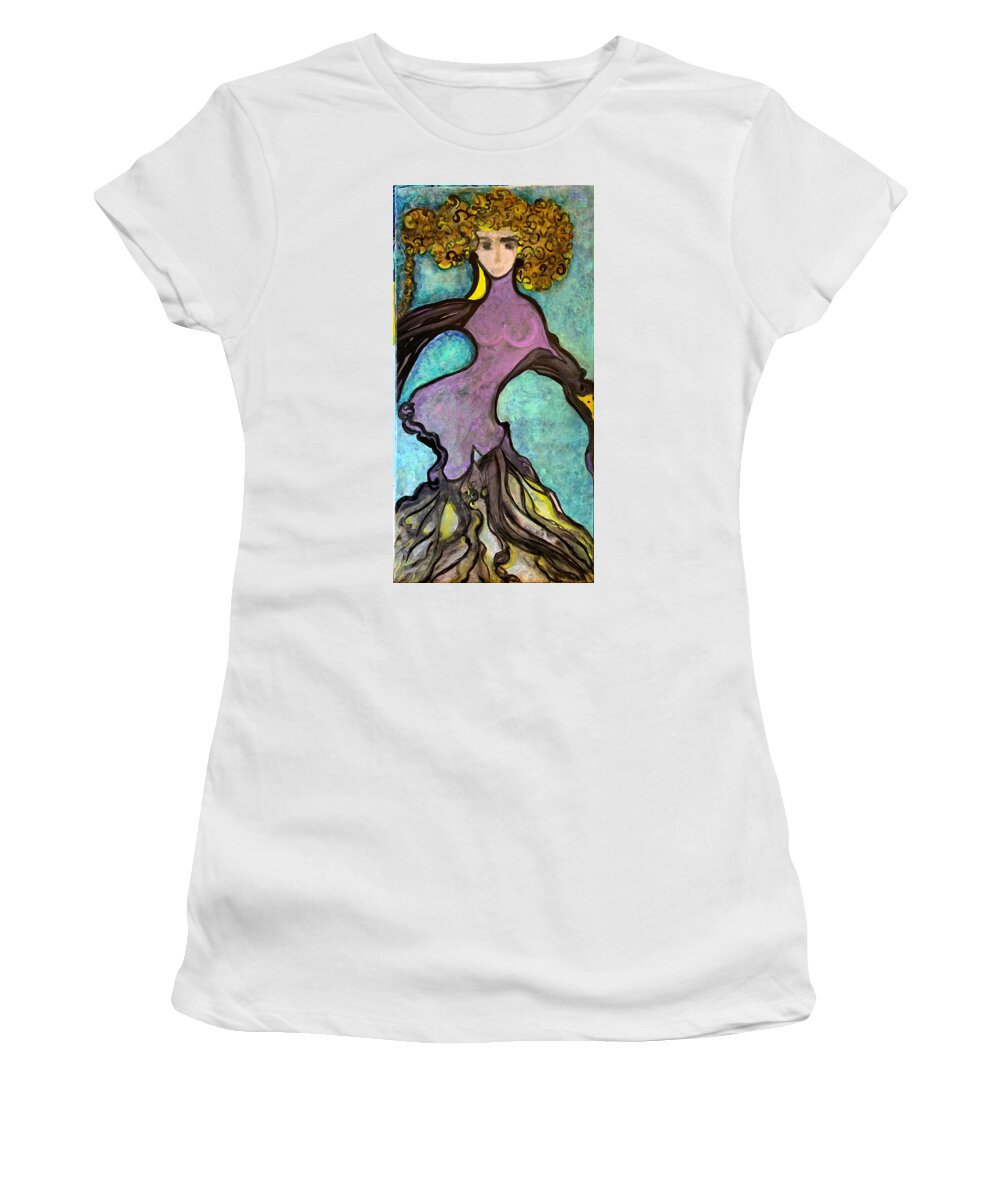 Girl Women's T-Shirt featuring the painting Girl in Bloomers by Leslie Porter