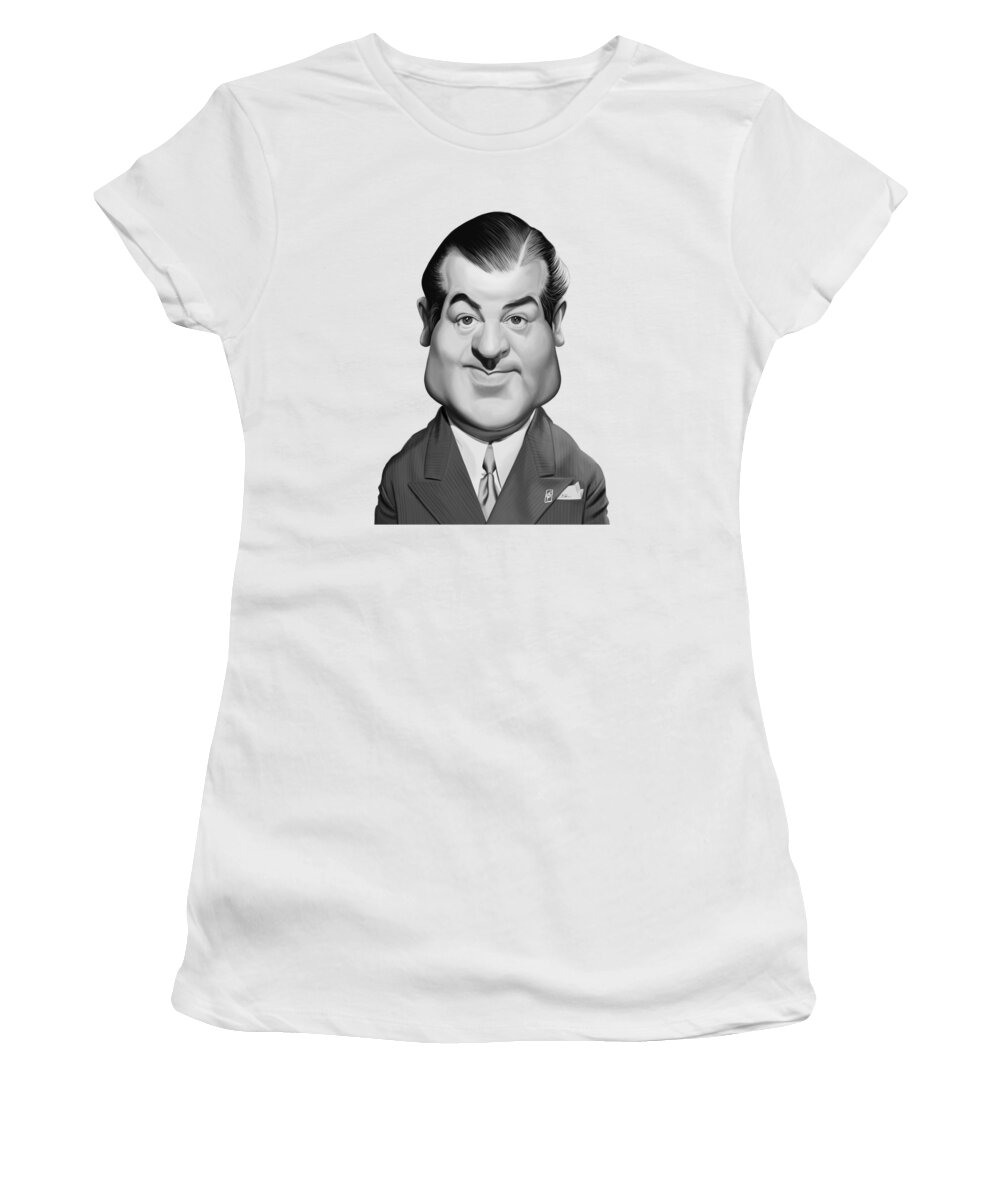 Illustration Women's T-Shirt featuring the digital art Celebrity Sunday - Lou Costello by Rob Snow