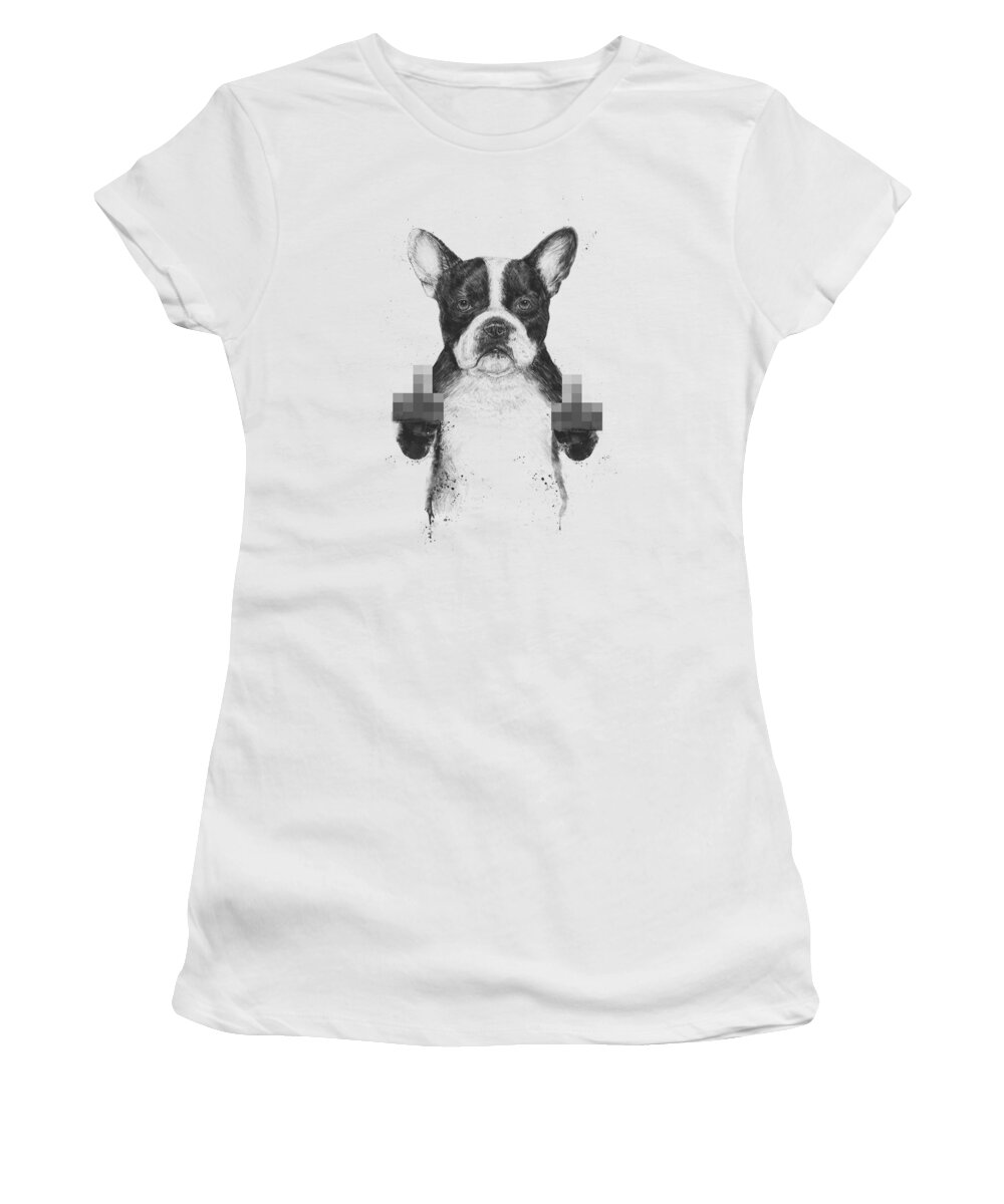 Dog Women's T-Shirt featuring the mixed media Censored dog by Balazs Solti