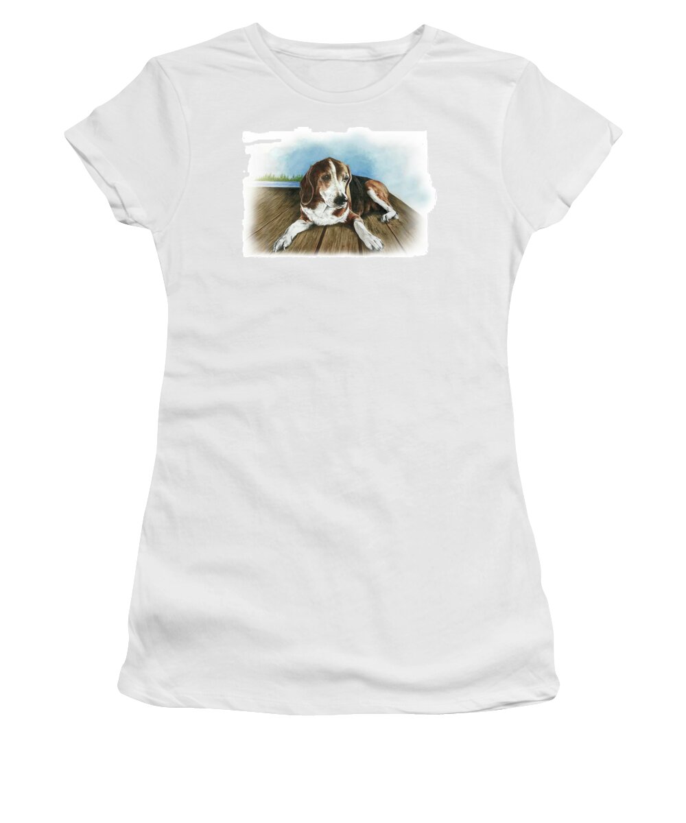 Commissioned Beagle Watercolour Art By Patrice Women's T-Shirt featuring the painting Charlie by Patrice Clarkson