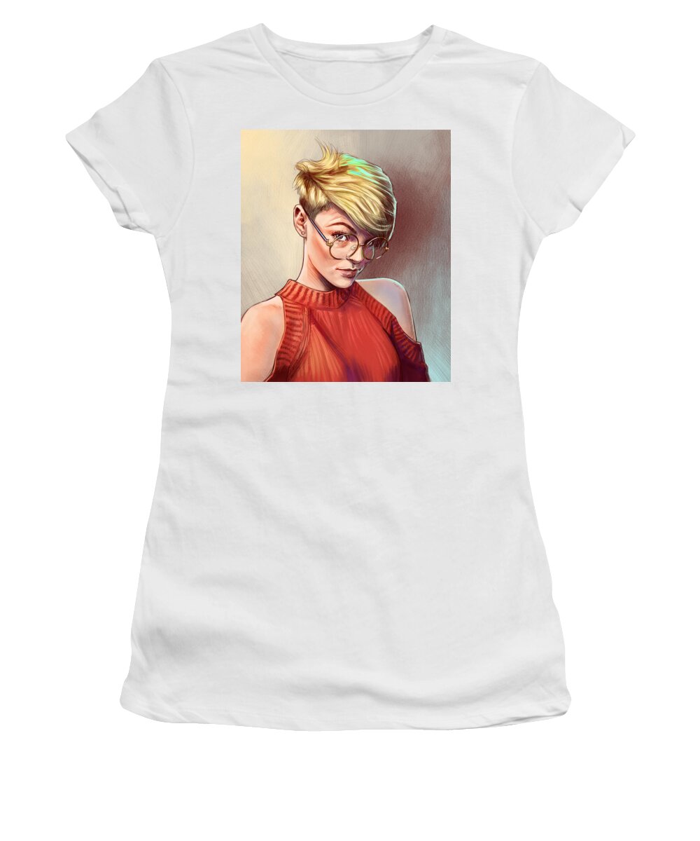 Cheeky Look Women's T-Shirt featuring the digital art Cheeky look by Darko B