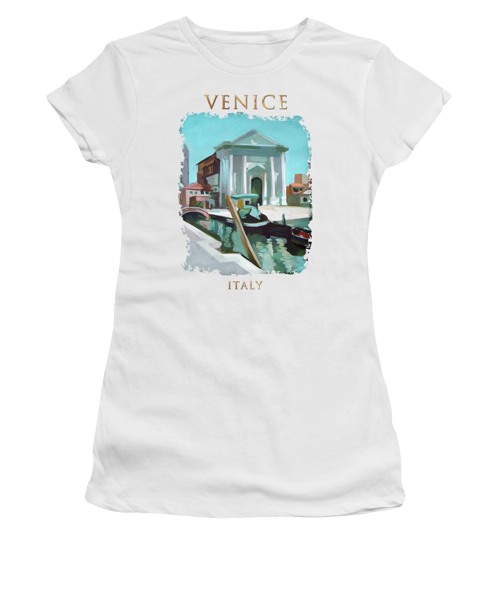 Venice Women's T-Shirt featuring the painting Chiesa San Barnaba by Filip Mihail