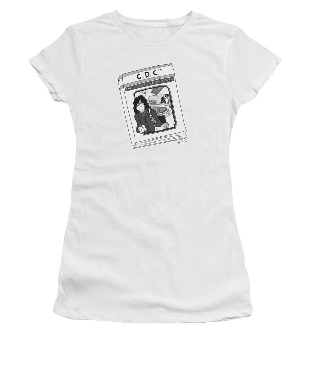 Captionless Women's T-Shirt featuring the drawing Choose Your Own Adventure by Hilary Fitzgerald Campbell