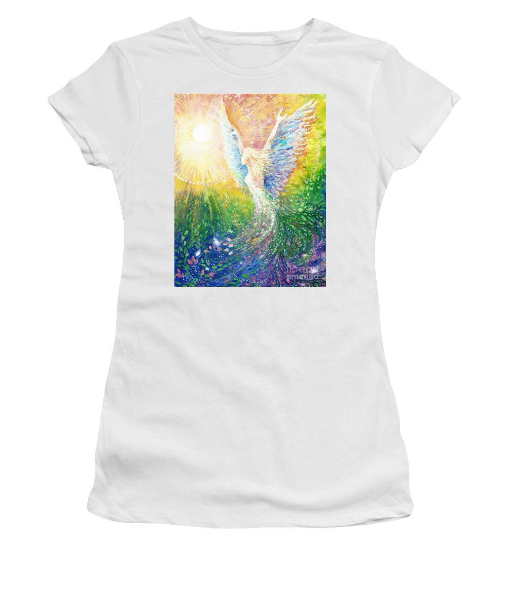 Light Women's T-Shirt featuring the painting Clad in the Light by Merana Cadorette