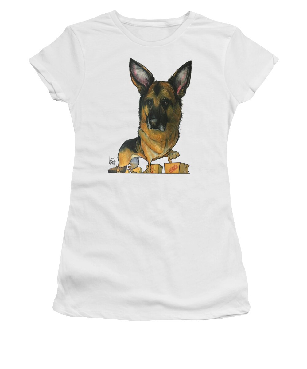 Dog Women's T-Shirt featuring the drawing Claycomb 5224 by Canine Caricatures By John LaFree
