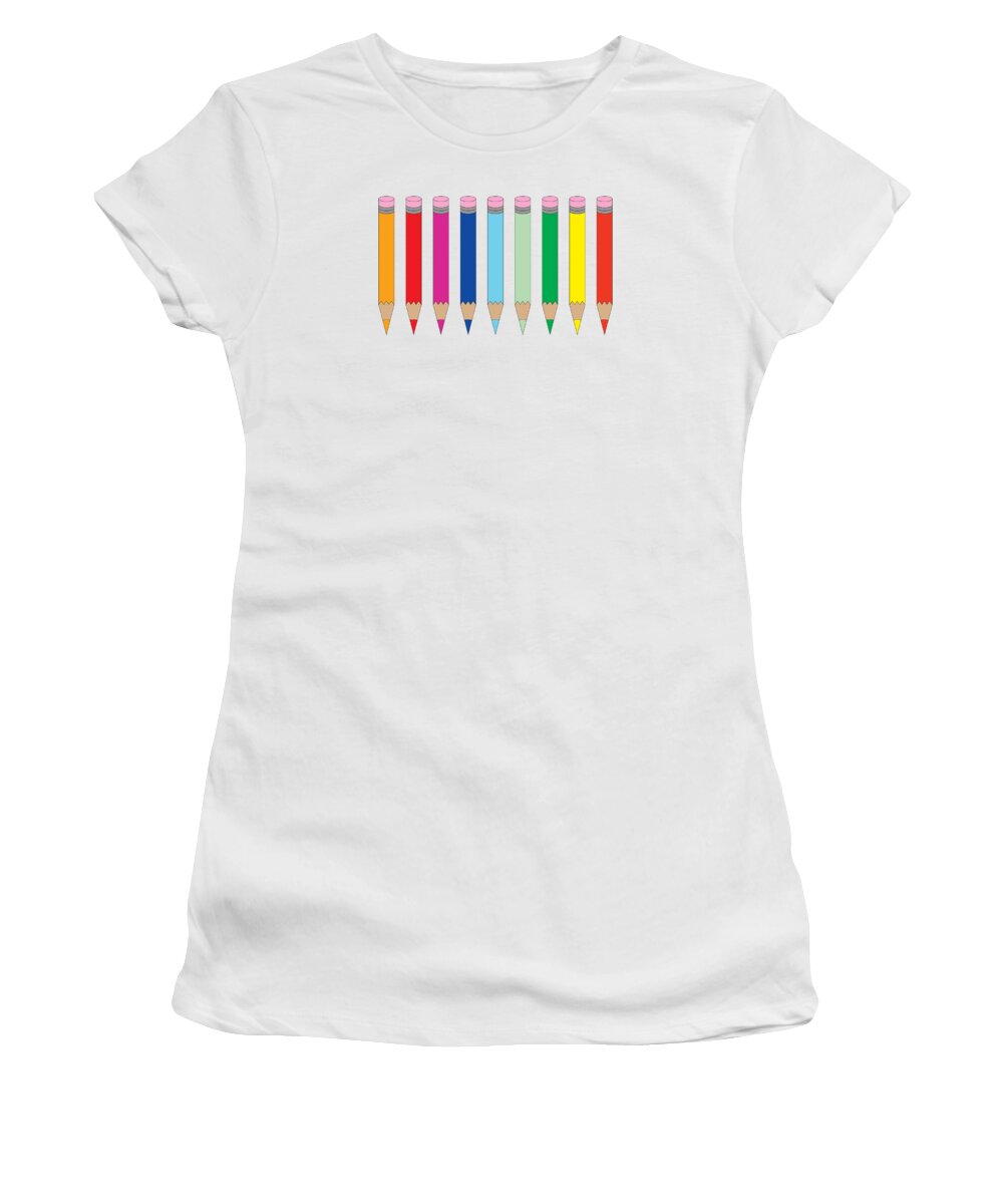 Colored Pencils Shirt Women's T-Shirt featuring the digital art Colored Pencils Shirt by David Millenheft