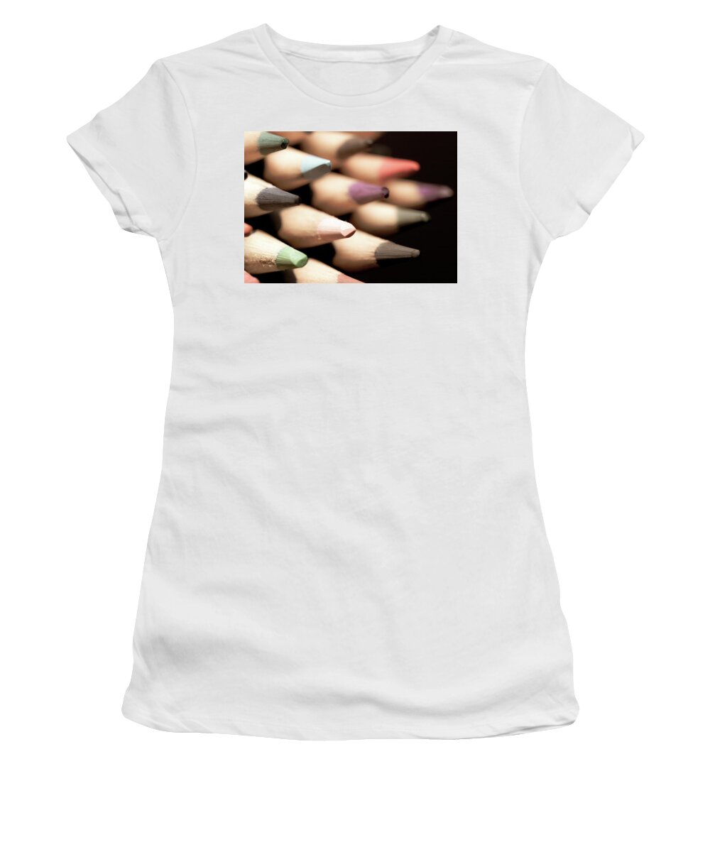 Pencil Women's T-Shirt featuring the photograph Colored Pencils 2 by Amelia Pearn