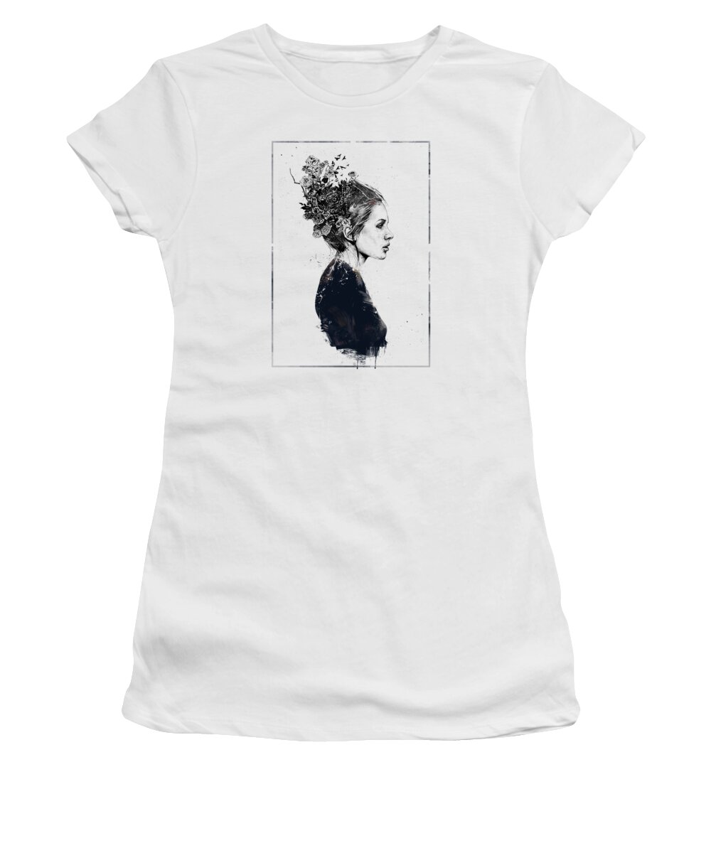 Girl Women's T-Shirt featuring the painting Coming home by Balazs Solti