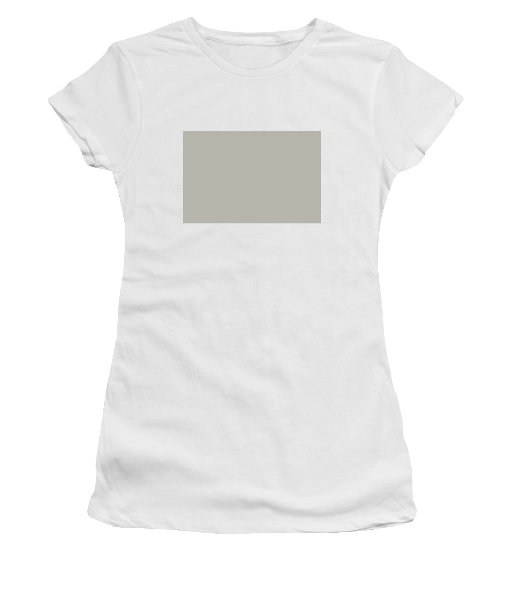 Green Solid Color Women's T-Shirt featuring the digital art Cool Neutral Light Pastel Green Grey Solid Color Sherwin Williams Sensible Hue SW 6198 by PIPA Fine Art - Simply Solid