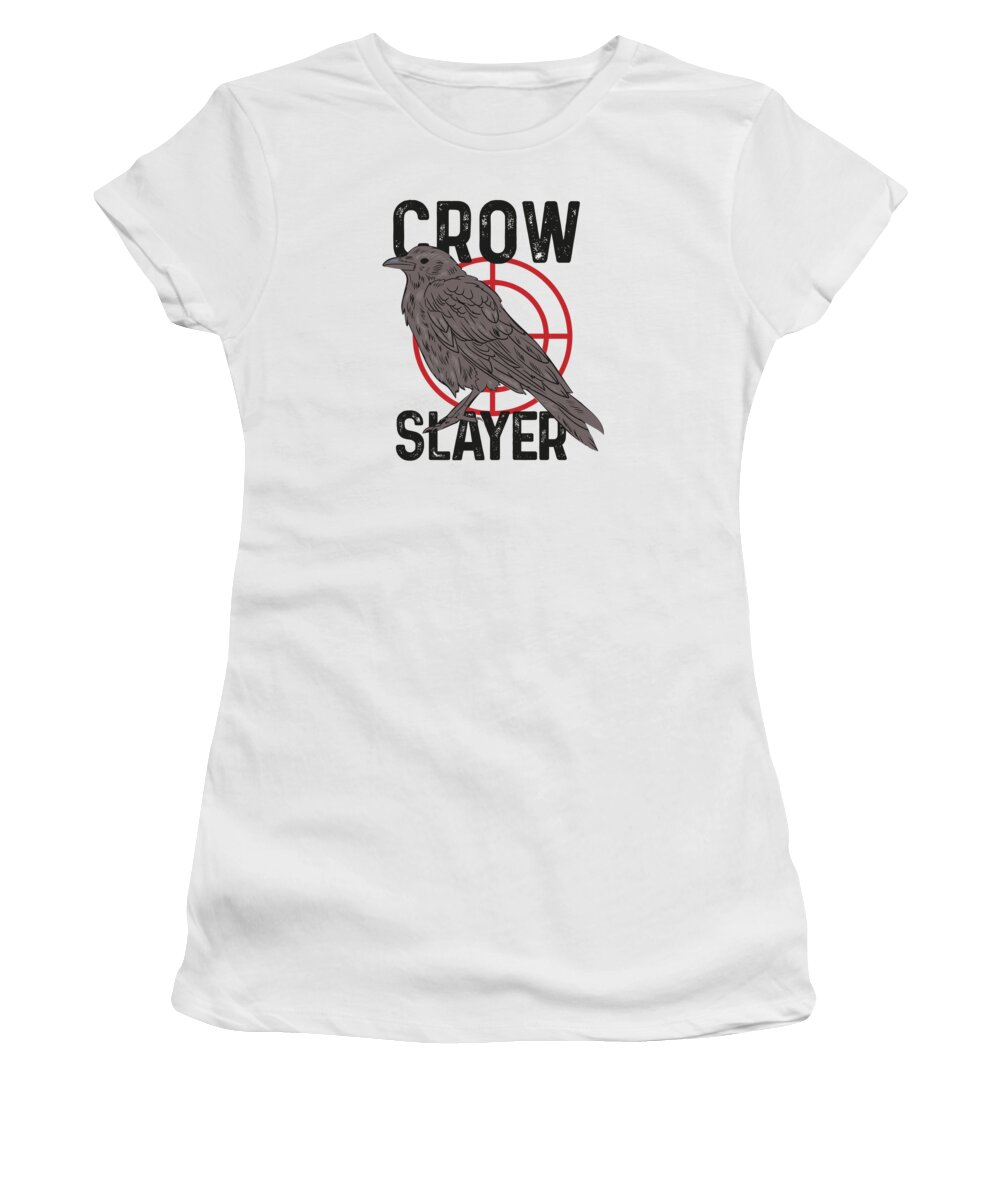 Crow Hunter Women's T-Shirt featuring the digital art Crow Hunting Shooting Hunter Slayer Raven Birds by Toms Tee Store