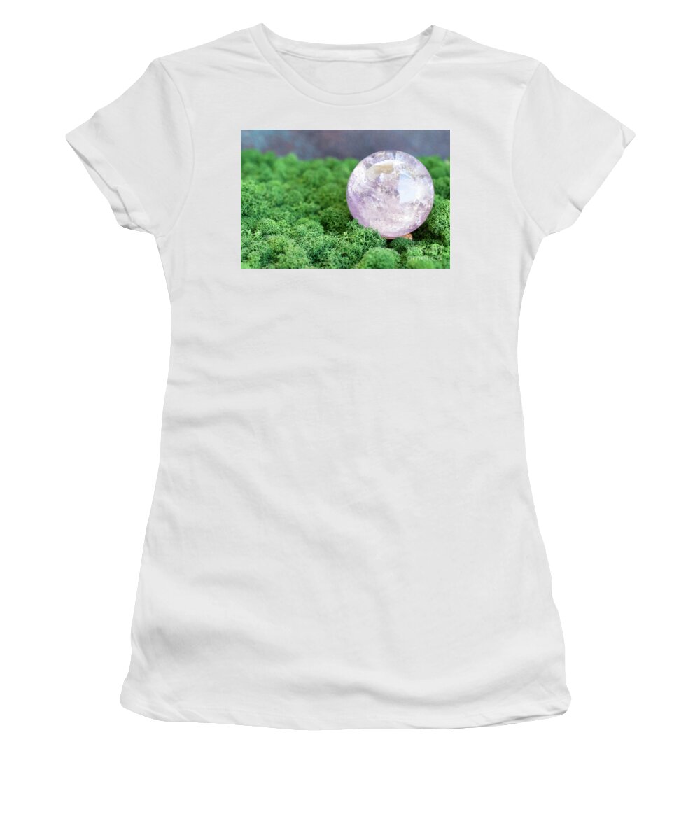 Healing Crystal Women's T-Shirt featuring the photograph Crystals Ball by Anastasy Yarmolovich