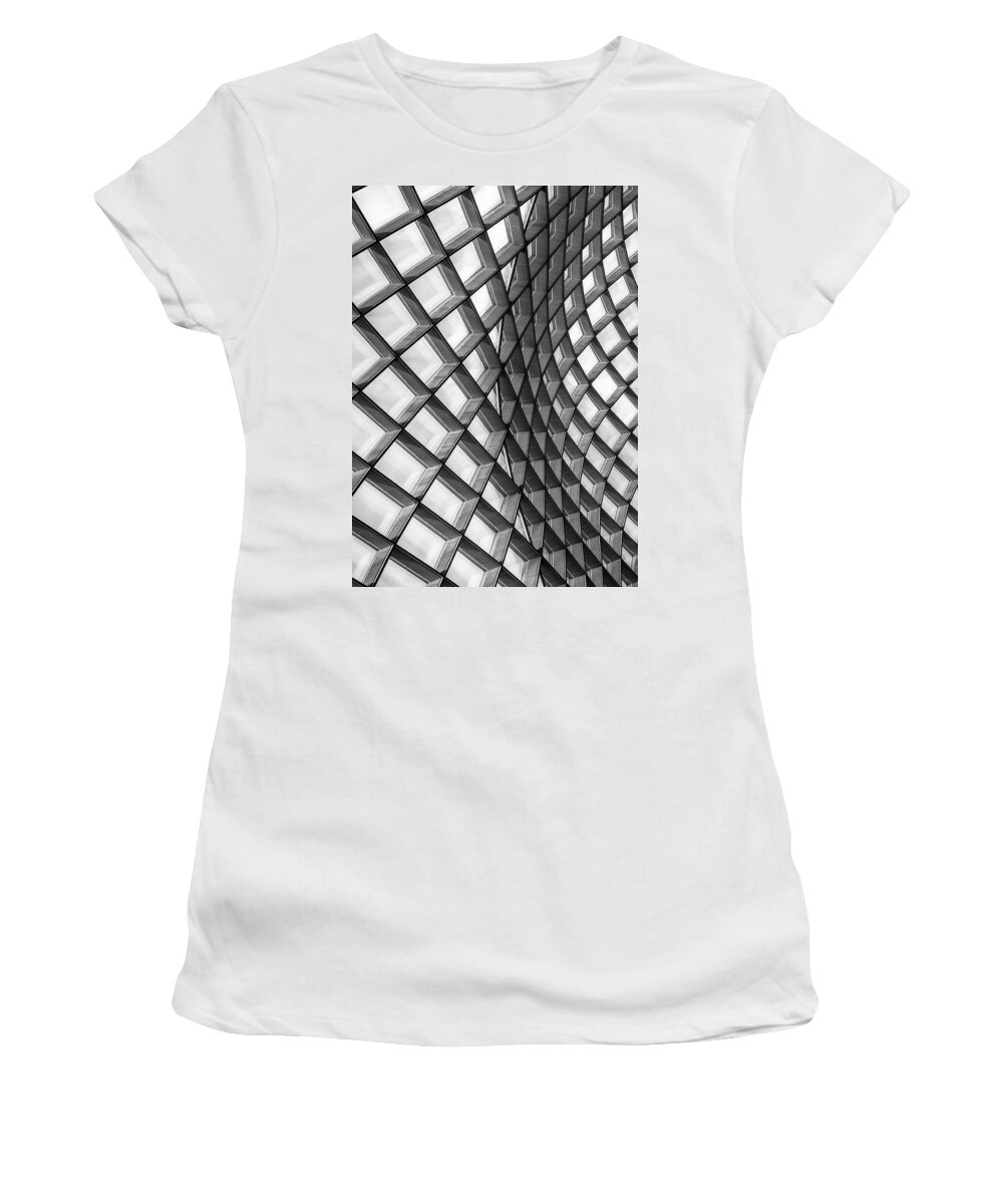Kogod Courtyard Women's T-Shirt featuring the photograph Curved by Elvira Peretsman
