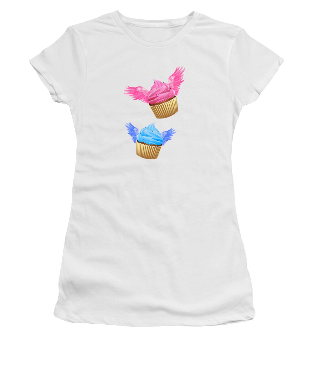Cupcake Women's T-Shirt featuring the digital art Cute Cupcakes by Madame Memento