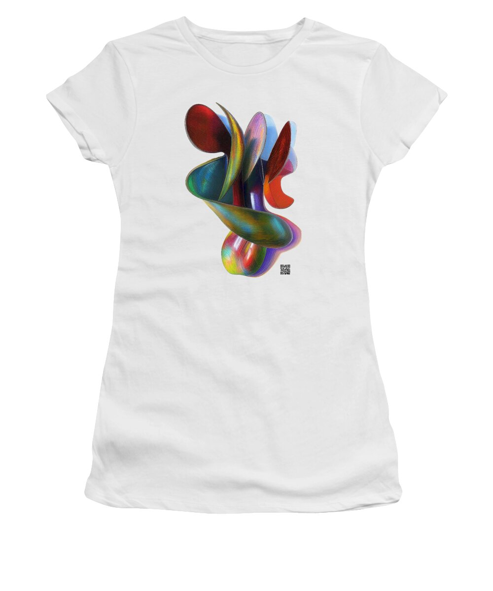 Sculpture Women's T-Shirt featuring the drawing Dancing in the Wind by Rafael Salazar