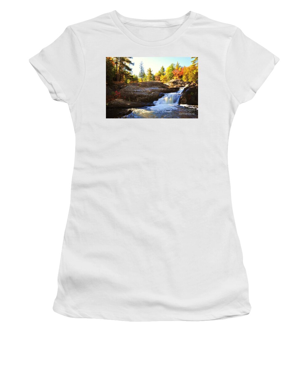 Falls Women's T-Shirt featuring the photograph Dead River Falls by Terri Gostola