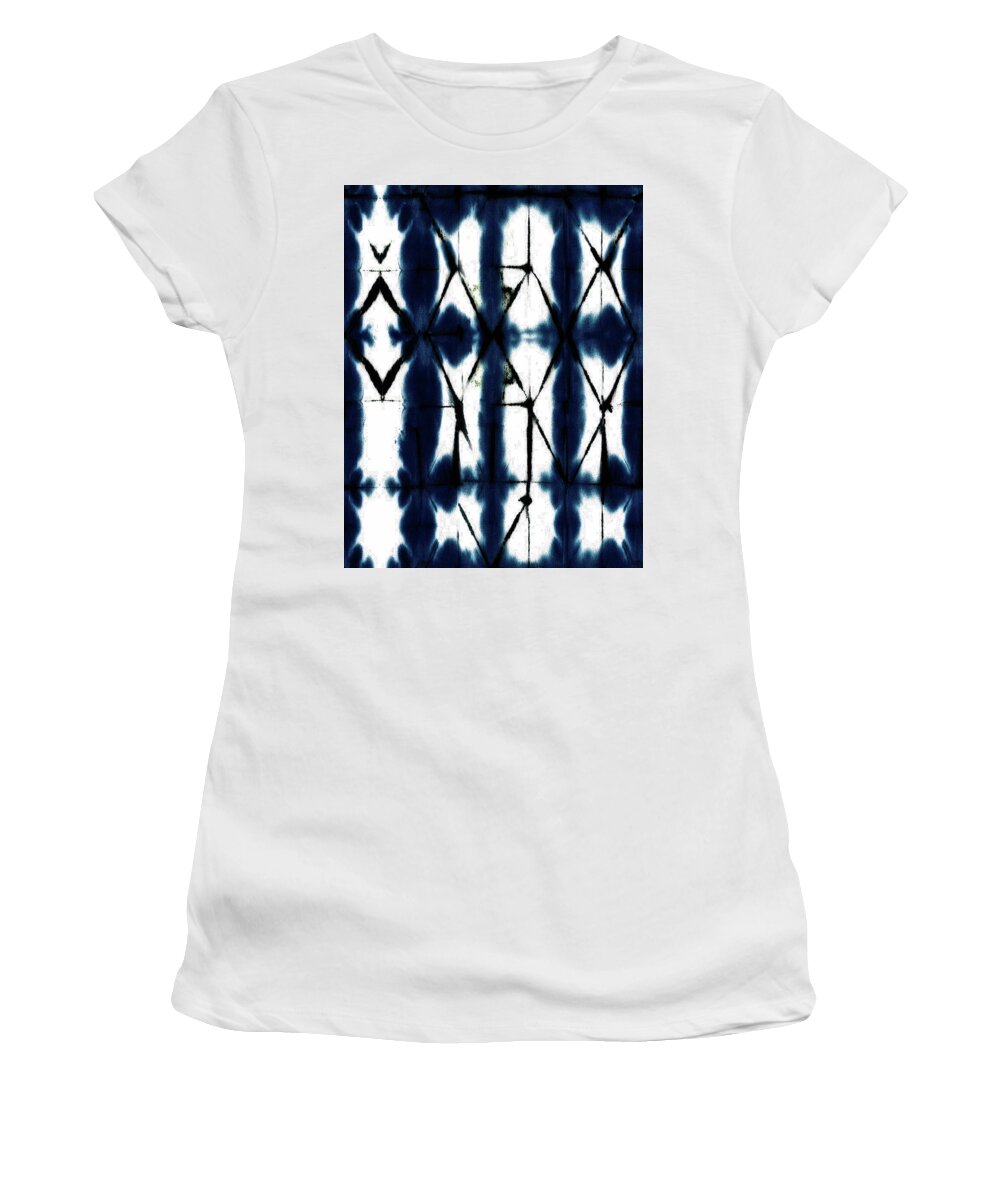 Shibori Women's T-Shirt featuring the digital art Diamond Shibori Pattern Seamless Repeat by Sand And Chi