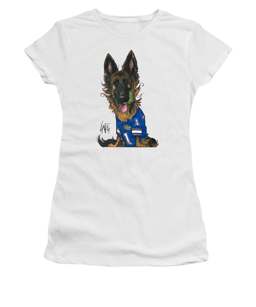 Dog Women's T-Shirt featuring the drawing Dibble 4084 by Canine Caricatures By John LaFree