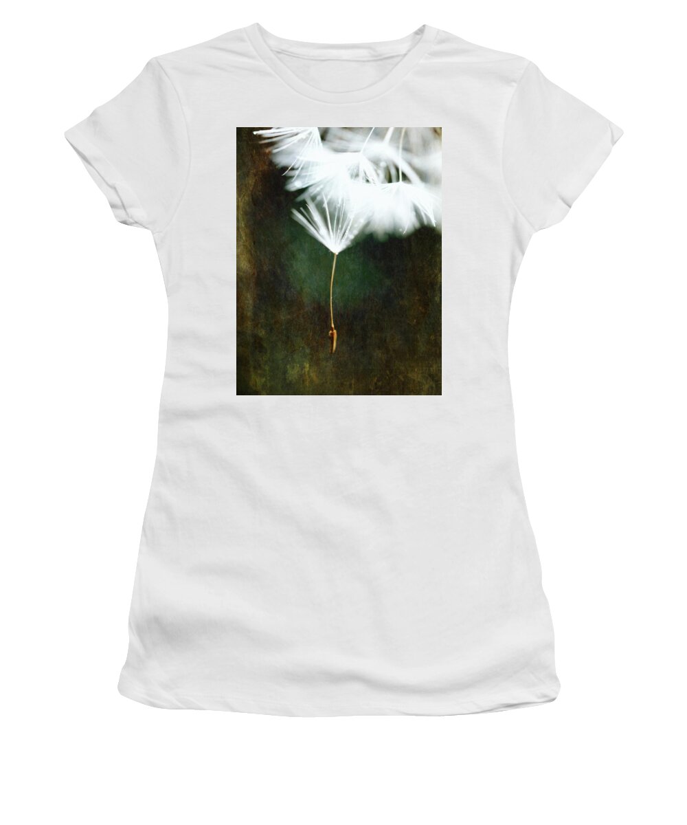 Don't Let Me Fall Women's T-Shirt featuring the photograph Don't let me fall - Dandelion Art #2 by Marianna Mills