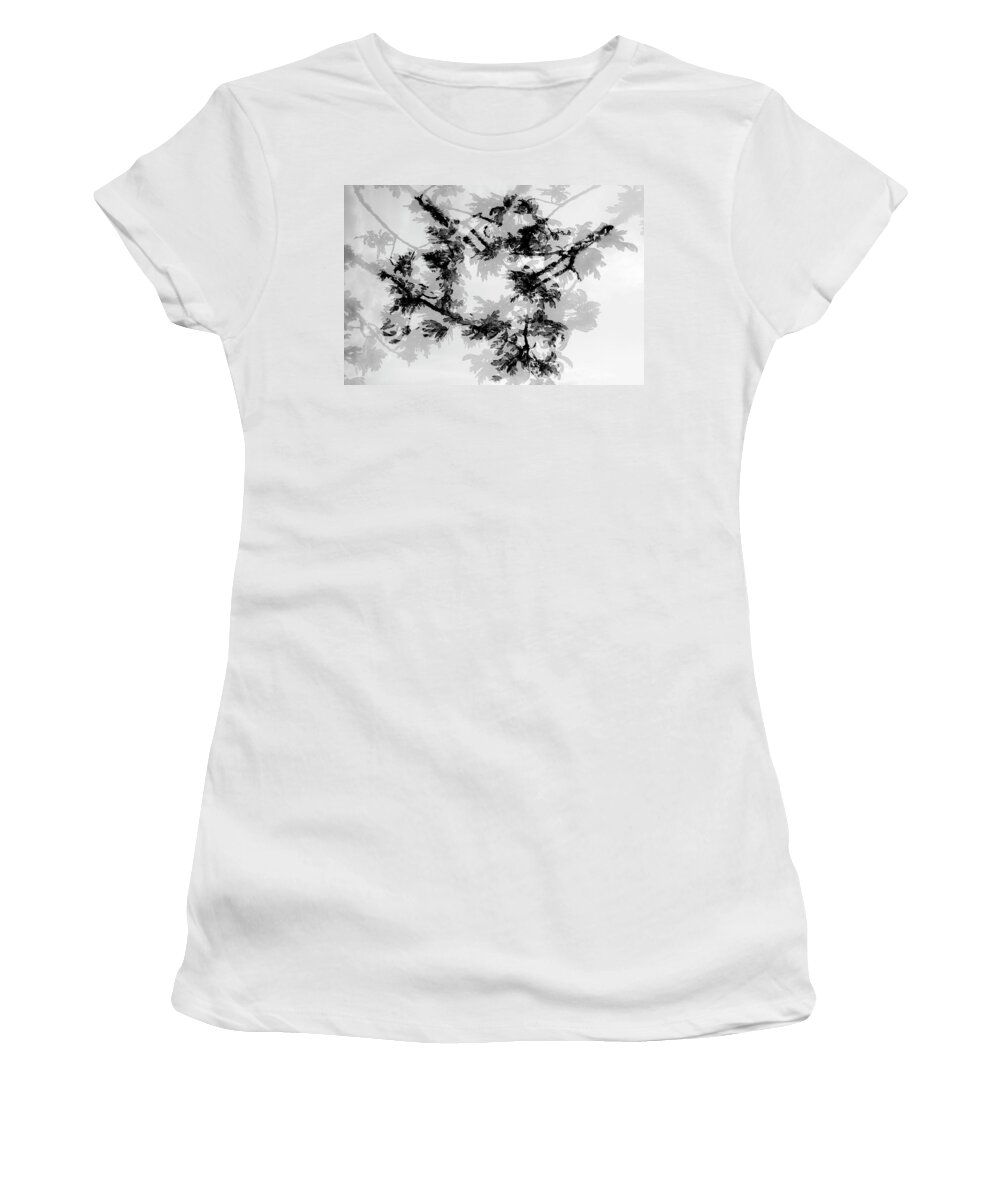 Tree Women's T-Shirt featuring the photograph Look Up and Look Thru by Kathy Paynter