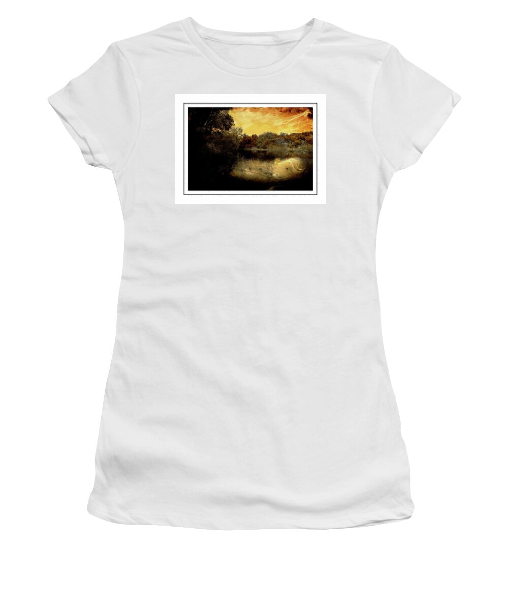 Rustic Women's T-Shirt featuring the photograph Ducks In A Pond by Michelle Liebenberg