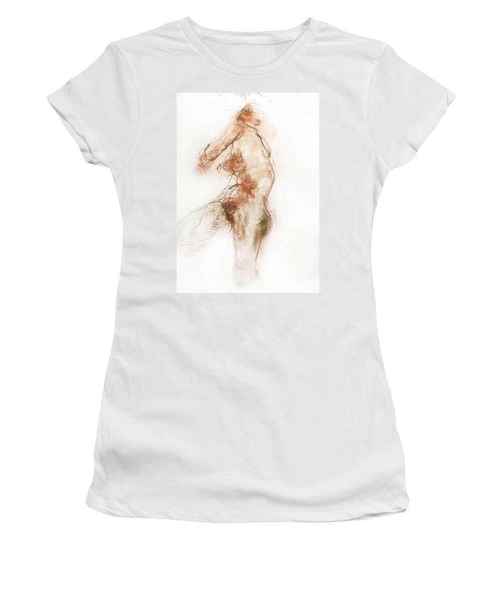 Figure Drawing Women's T-Shirt featuring the drawing Ecstacy by AnneKarin Glass