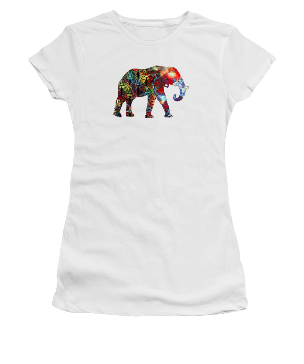 Elephant Women's T-Shirt featuring the digital art Elephant Silhouette 2 by Eileen Backman