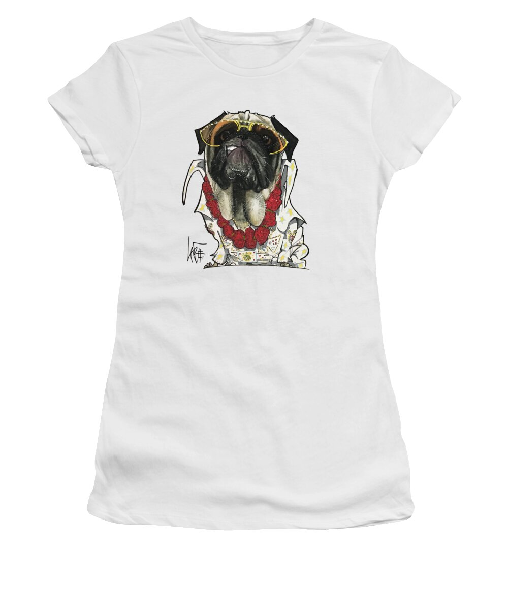 Elvis Women's T-Shirt featuring the drawing Elvis Storch 4362 by Canine Caricatures By John LaFree