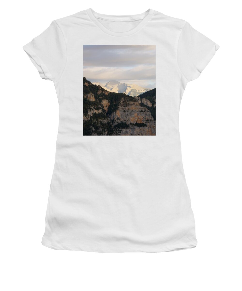 Laspuna Women's T-Shirt featuring the photograph Evening light over Chistau by Stephen Taylor