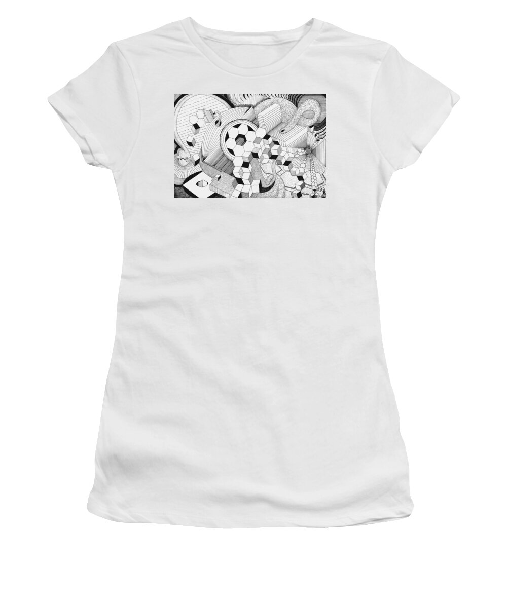 Monster Women's T-Shirt featuring the drawing Evolution by Vallee Johnson